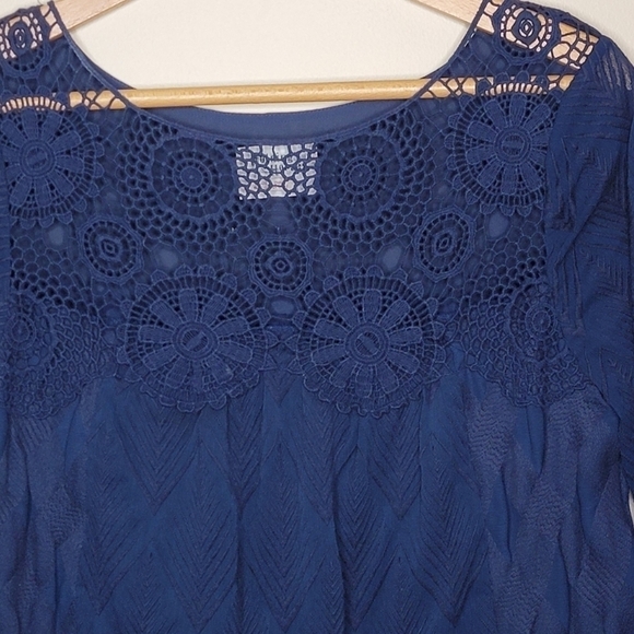 Anthropologie Holding Horses | Augusta Navy Crochet Boho Dress - Picture 3 of 7